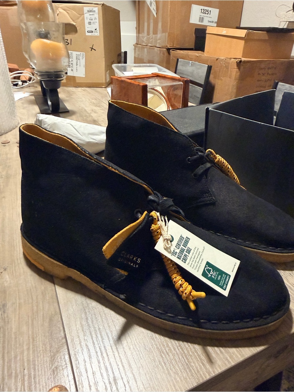 Clarks Originals Desert Boot Black Suede Men’s 11 FSC Crepe Sole NWT